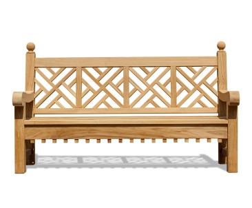 Chiswick Teak 6ft Chippendale Garden Bench | Lattice Bench