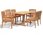 Hilgrove 6 Seater Garden Rectangular Dining Table and Chairs Set