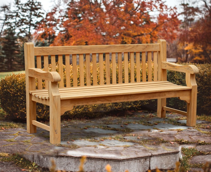 Balmoral Park Bench 6ft Teak Street Bench 1.8m