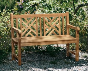 Princeton Teak 4ft Lattice Garden Bench - Curated Collection of Classic Teak Outdoor Benches