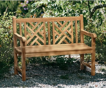 Princeton Teak 4ft Lattice Garden Bench - Decorative Benches