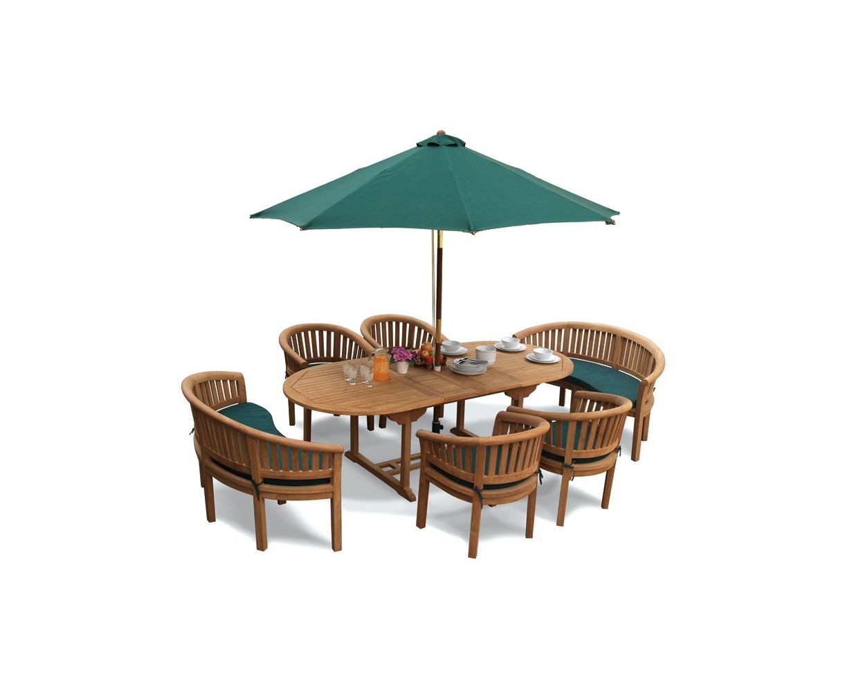 Wimbledon Teak Table, Chairs and Benches Set