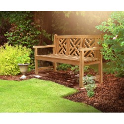Princeton Teak 5ft Lattice Garden Bench - 1.5m