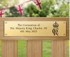 Coronation Engraved Brass Plaque, Royal Cypher - 200x50mm