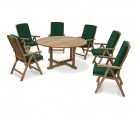 Canfield Round Garden Table and 6 Bali Chairs Set