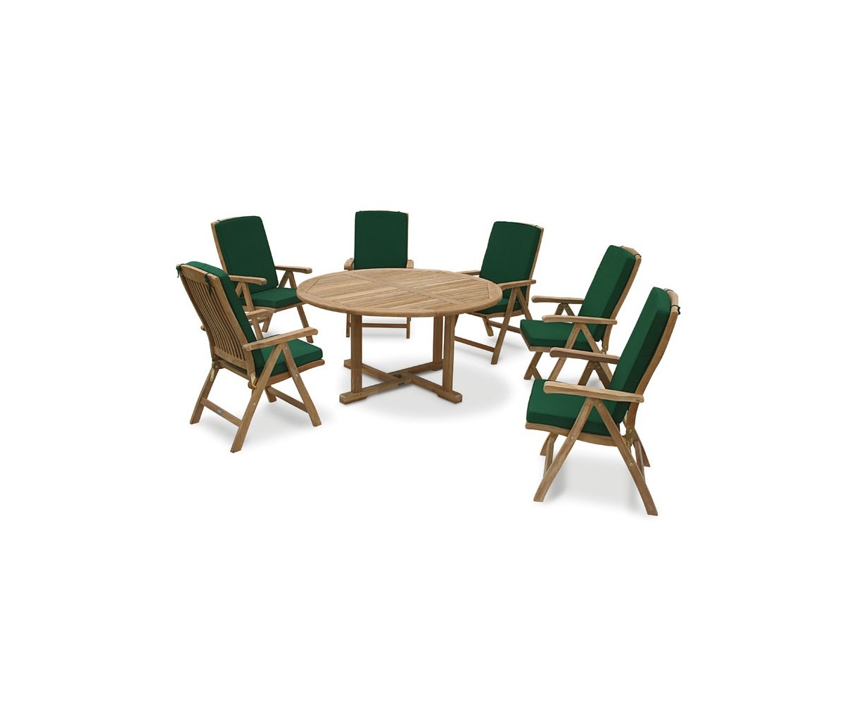 Canfield Round Garden Table and 6 Bali Chairs Set