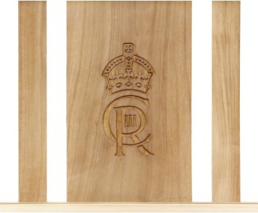 Balmoral Teak King Charles III Coronation Bench, Royal Cypher - 1.8m