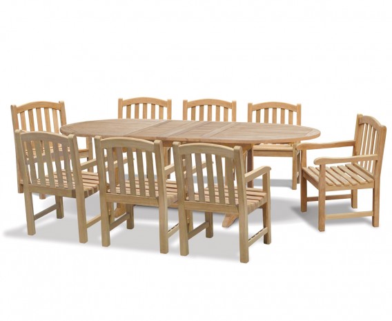 Brompton Drop Leaf Extending Table Dining Set with Clivedon Armchairs