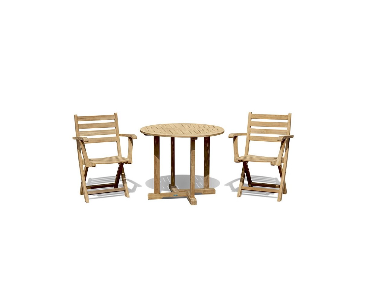 Canfield Round 90cm Table with 2 Suffolk Chairs dining set