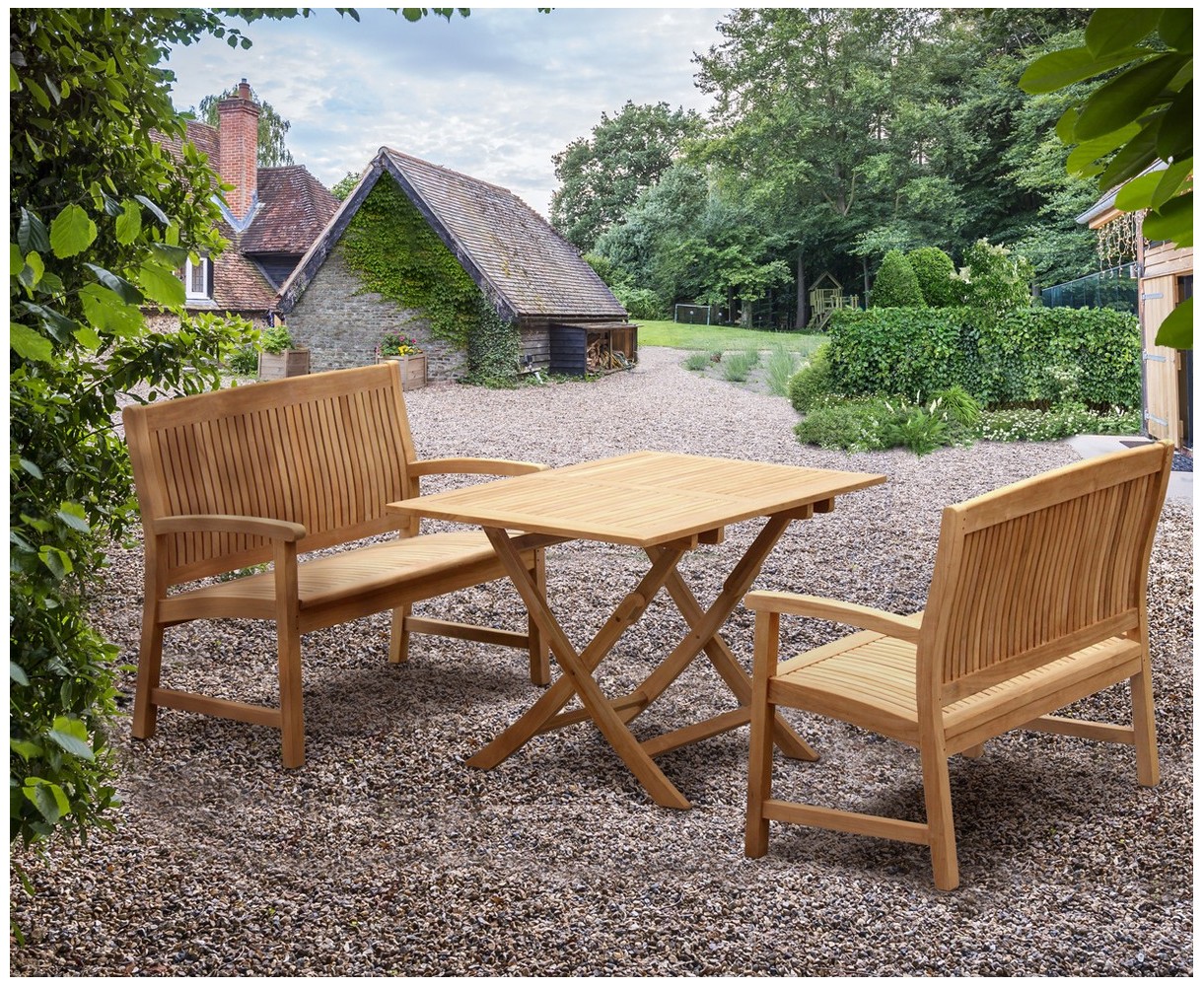 Rimini Folding Table with Benches Dining Set