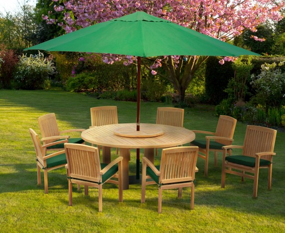 Titan 180cm Round Table with Bali Chairs Dining Set