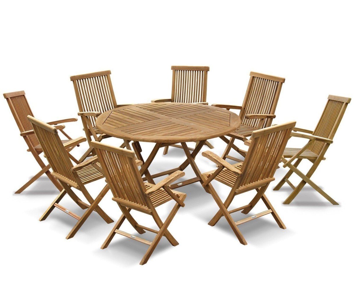 Suffolk 1.5m Round Table with Ashdown Folding Chair Dining Set