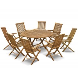 Suffolk 1.5m Round Table with Ashdown Folding Chair Dining Set