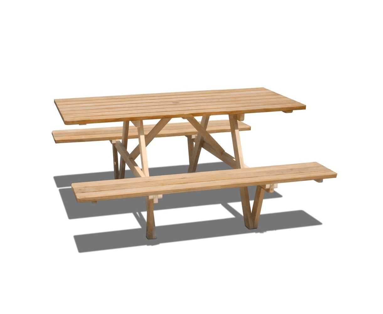 Teak 1.8m Wheelchair Accessible Picnic Bench