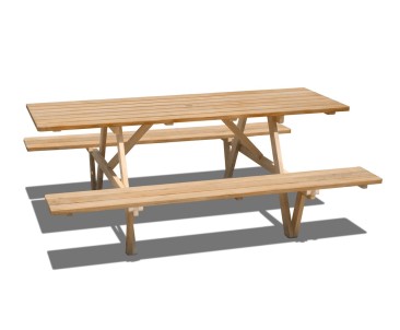 Teak 2.2m Wheelchair Accessible Picnic Bench