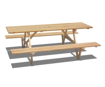 Teak 2.4m Wheelchair Accessible Picnic Bench