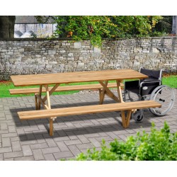 Teak 2.4m Wheelchair Accessible Picnic Bench