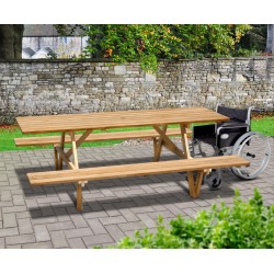 Wheelchair Accessible Picnic Bench - Teak - 2.2m