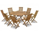 Suffolk 1.5m Octagonal Table with Ashdown Folding Chair Dining Set