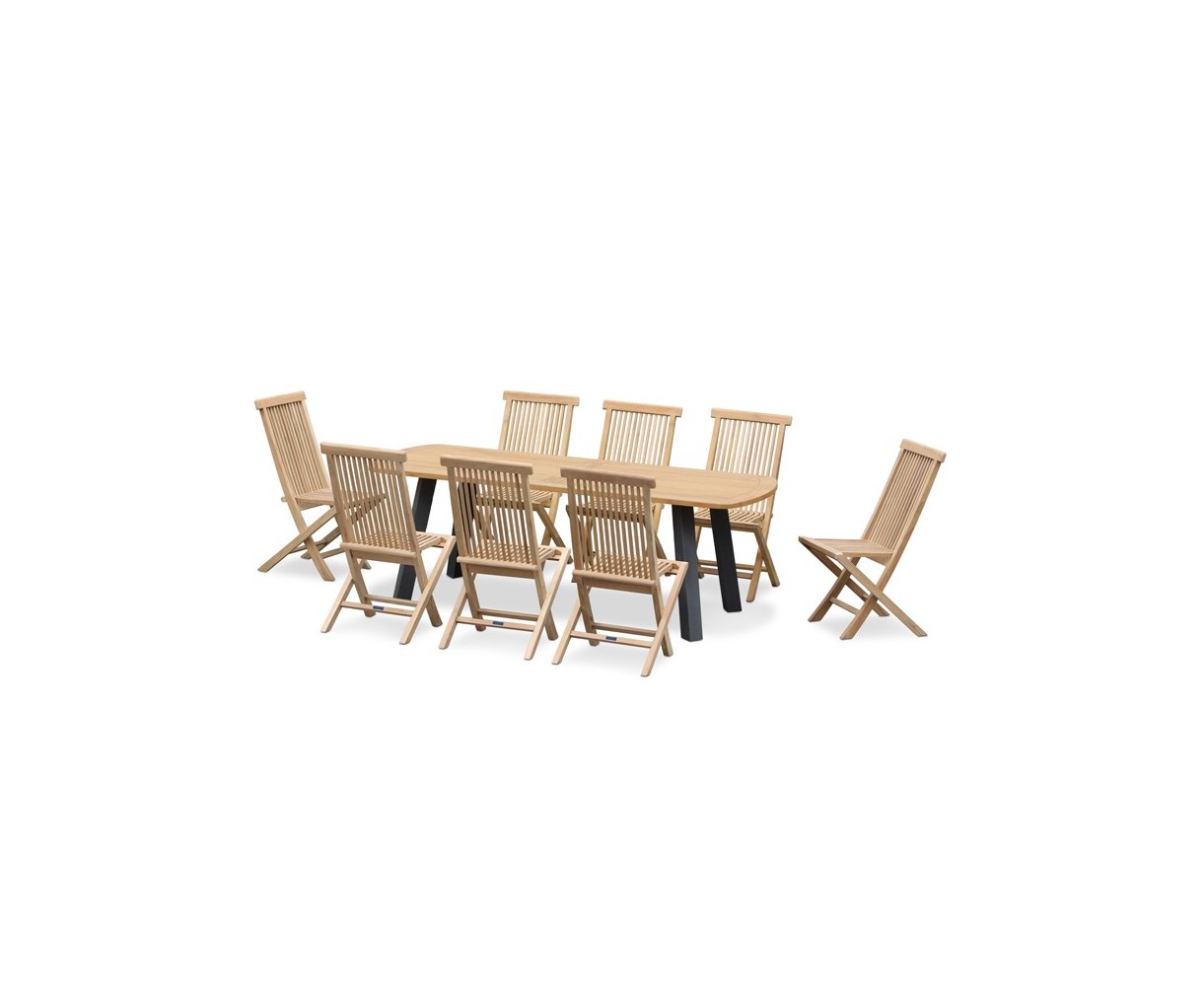 Disk Oval 2.2m Table with Ashdown Chairs Dining Set