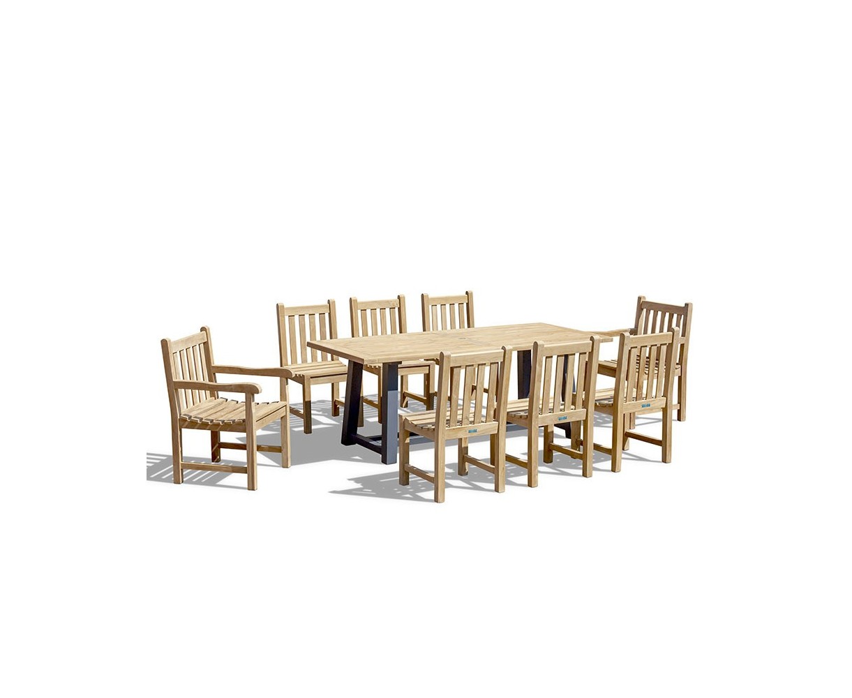 Bridgewater 2m Table with Windsor Chairs Dining Set for 6