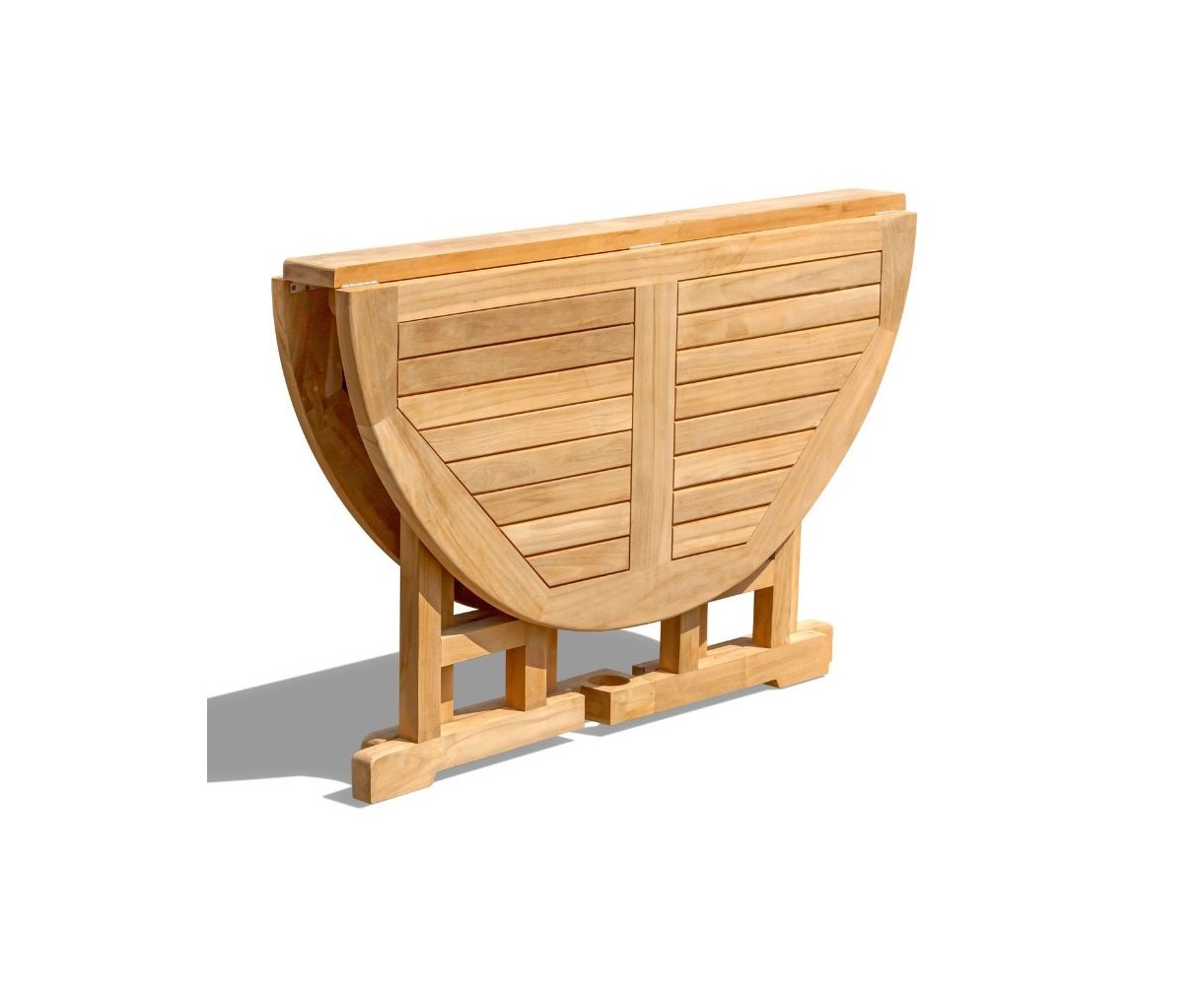 Berrington Teak Folding Round Gateleg Table - 120cm