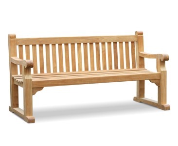 Hyde Park Teak Bench - 1.8m, Sled Legs