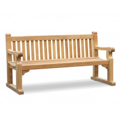 Hyde Park Teak Bench - 1.8m, Sled Legs