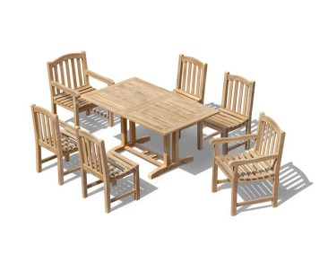 Belgrave 6 Seater Teak Dining Set with 1.5m Table and Clivedon Chairs