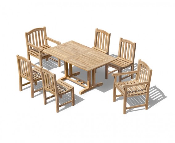 Belgrave 6 Seater Teak Dining Set with 1.5m Table and Clivedon Chairs