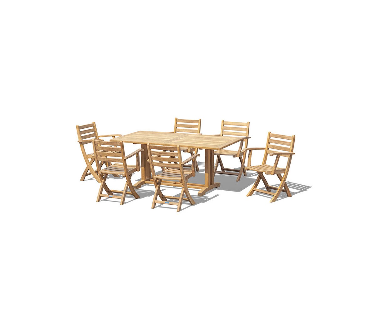 Belgrave 6 Seater 1.8m Garden Dining Set with Suffolk Chairs