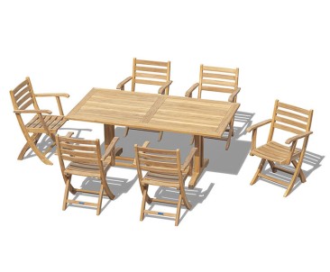 Belgrave 6 Seater 1.8m Garden Dining Set with Suffolk Chairs