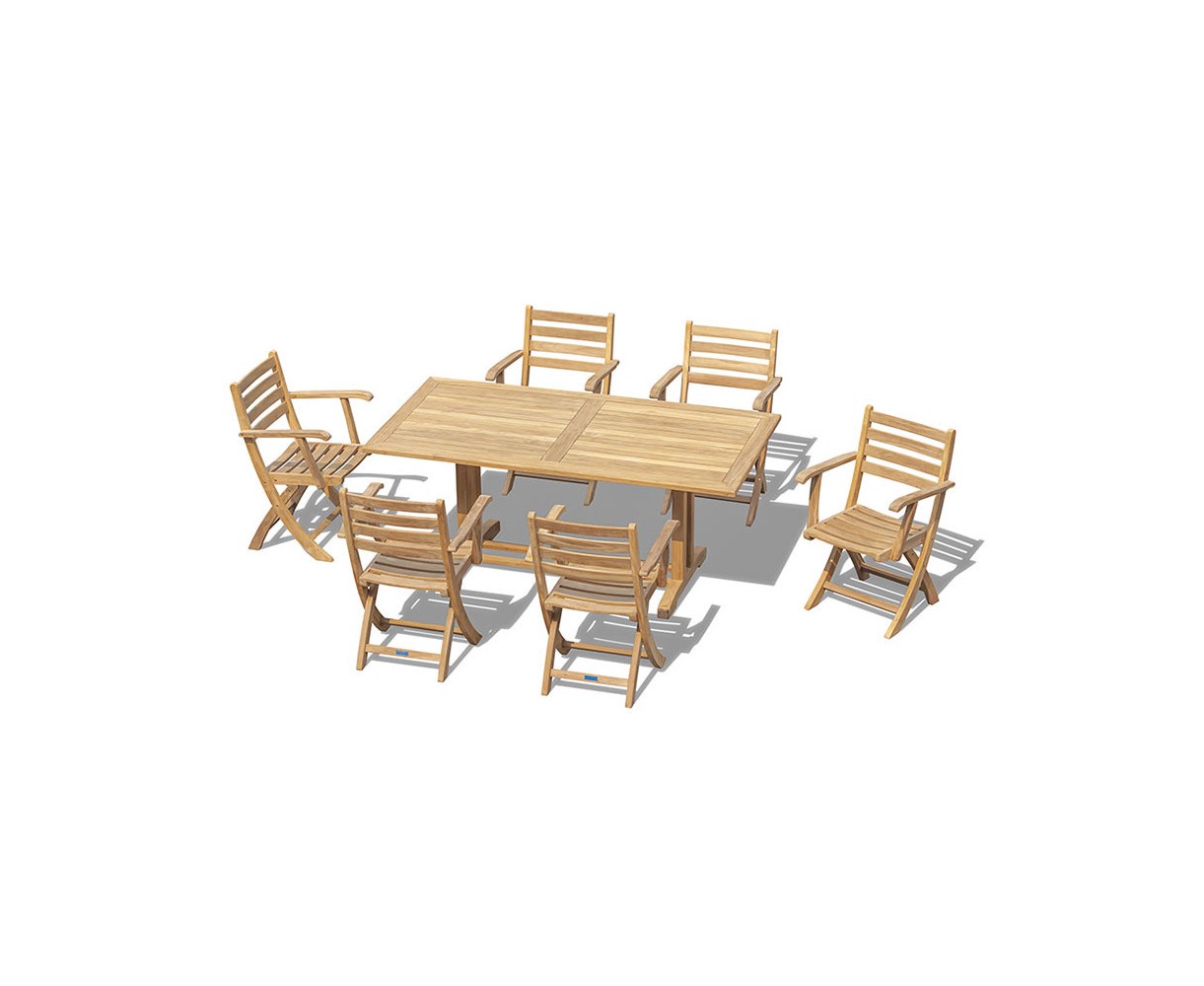 Belgrave 6 Seater 1.8m Garden Dining Set with Suffolk Chairs