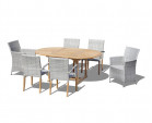 Brompton single-leaf 1.2-1.8m Extending Dining Table with 6 Chairs Set