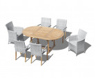 Brompton single-leaf 1.2-1.8m Extending Dining Table with 6 Chairs Set