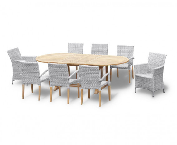 Brompton 8 Seater Garden Extending Table and Chairs Set