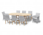 Brompton Double Leaf 1.8-2.4m Extending Dining Table with 8 Chairs Set