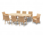 Brompton Double Leaf 1.8-2.4m Extending Dining Table with 8 Chairs Set