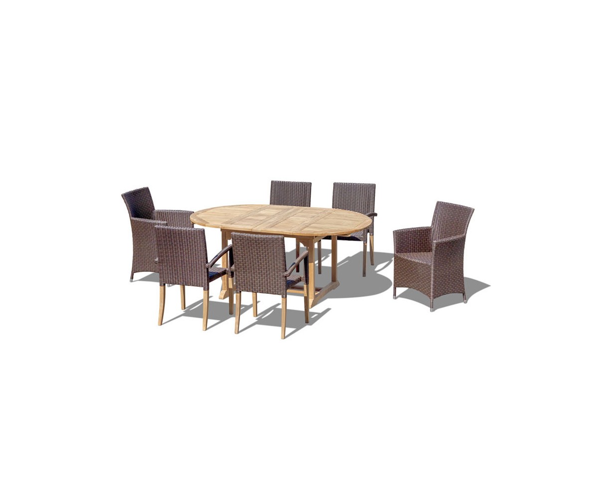 Brompton 1.2-1.8m Extending Dining Set with 6 Chairs