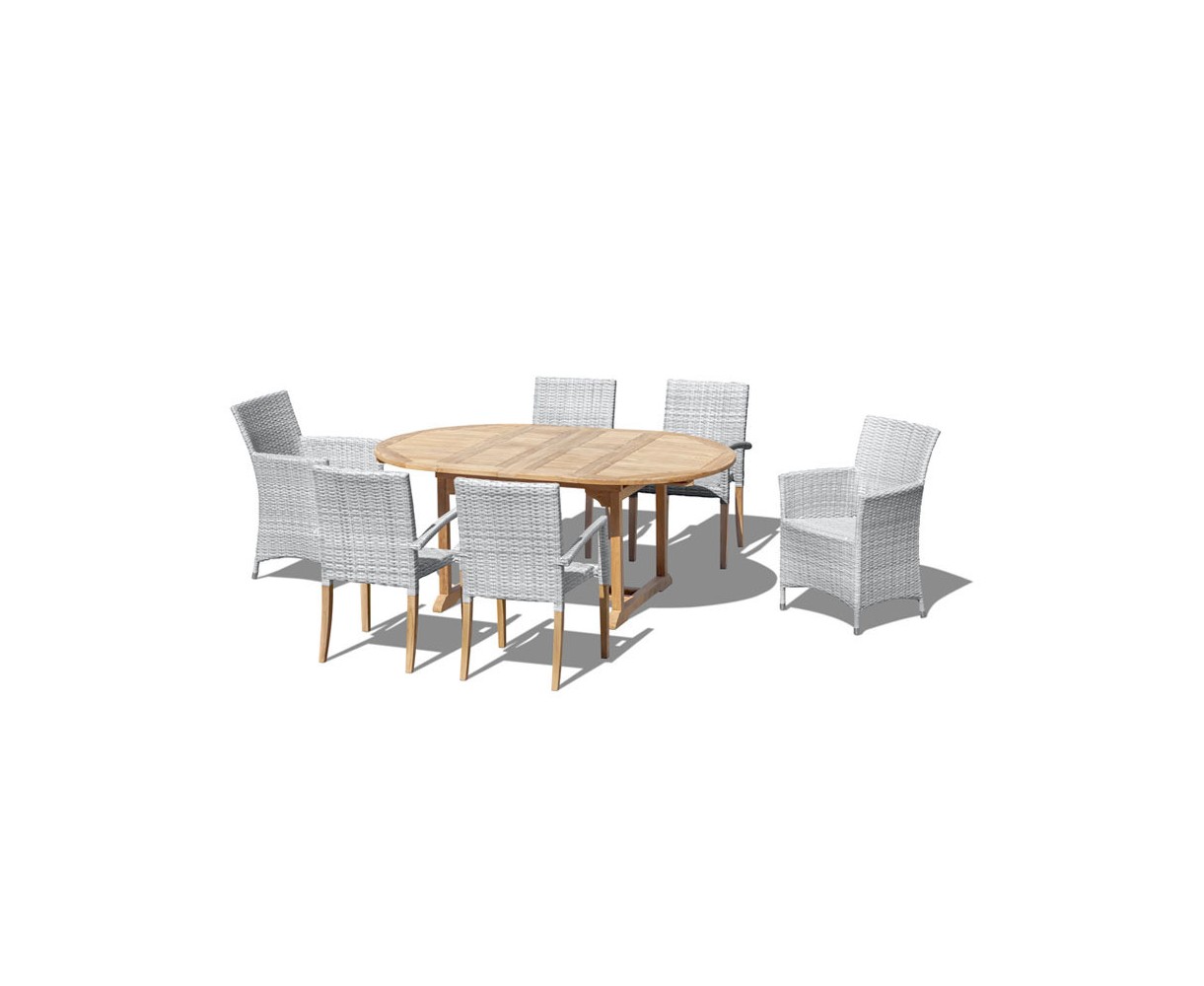Brompton 1.2-1.8m Extending Dining Set with 6 Chairs