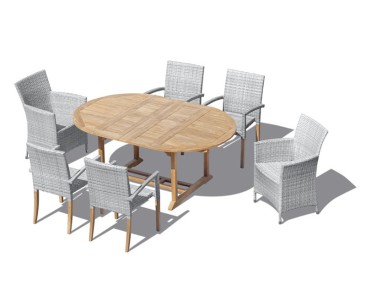 Brompton 1.2-1.8m Extending Dining Set with 6 Chairs