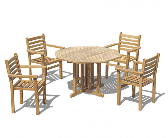 Berrington Octagonal Garden Table and Yale Stacking Chairs