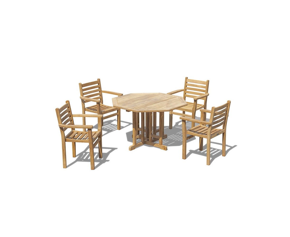 Berrington Octagonal Garden Table and Yale Stacking Chairs