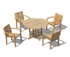 Berrington Teak Octagonal Table and Monaco Stacking Chairs