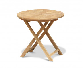 Suffolk Teak Round Folding Table - 80cm - Small Tables