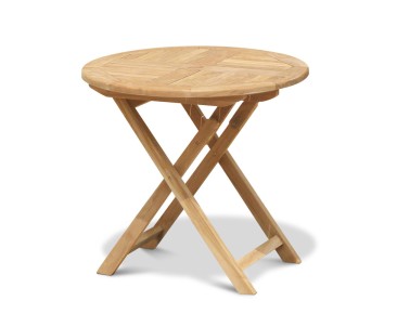 Suffolk Teak Round Folding Table - 80cm - Suffolk Tables