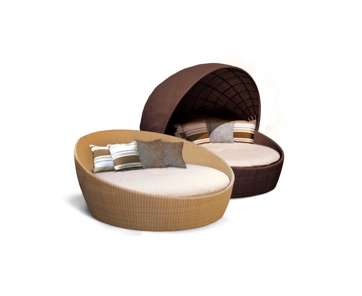 Oyster Open Weave Rattan Daybed
