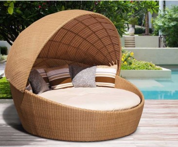 Oyster Open Weave Rattan Daybed