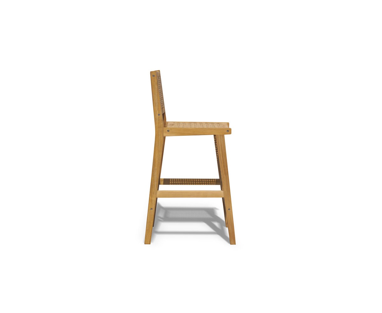 Tiga Teak & Rattan Bar Chair