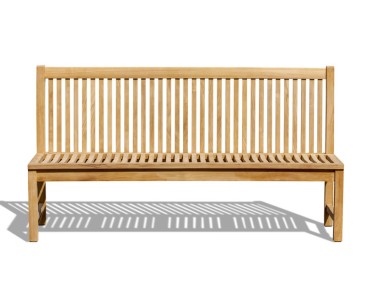 Canterbury Dining Bench Seat with back, Teak – 1.8m, Armless